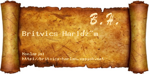Britvics Harlám névjegykártya